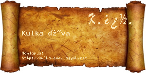 Kulka Éva névjegykártya